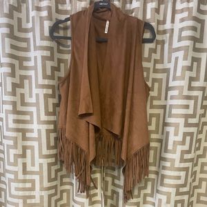 Faux leather fall vest.